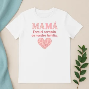 camiseta mama eres el corazon de nuestra familia