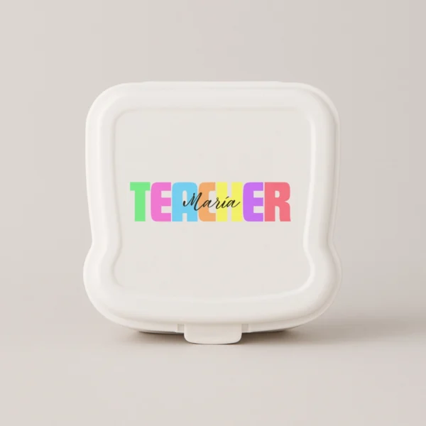 teahcer fiambrera blanca