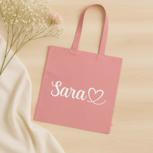 bolsa de tela rosa