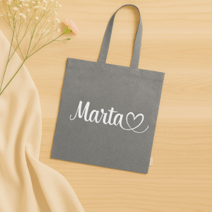 Bolsa de tela gris personalizable