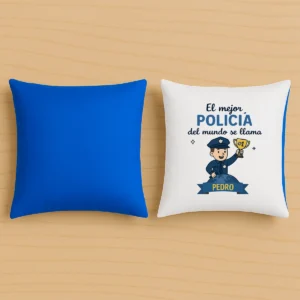 cojin mejor policia del mundo + nombre