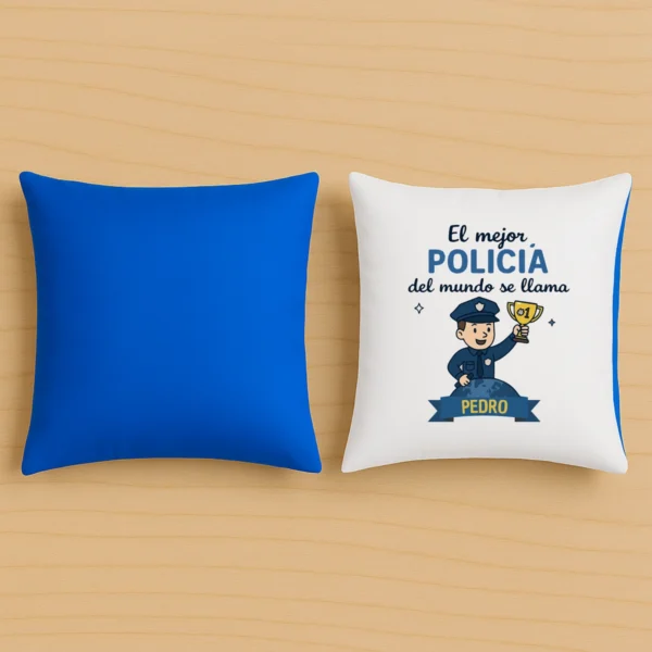 cojin mejor policia del mundo + nombre