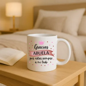 taza blanca gracias abuela por estar