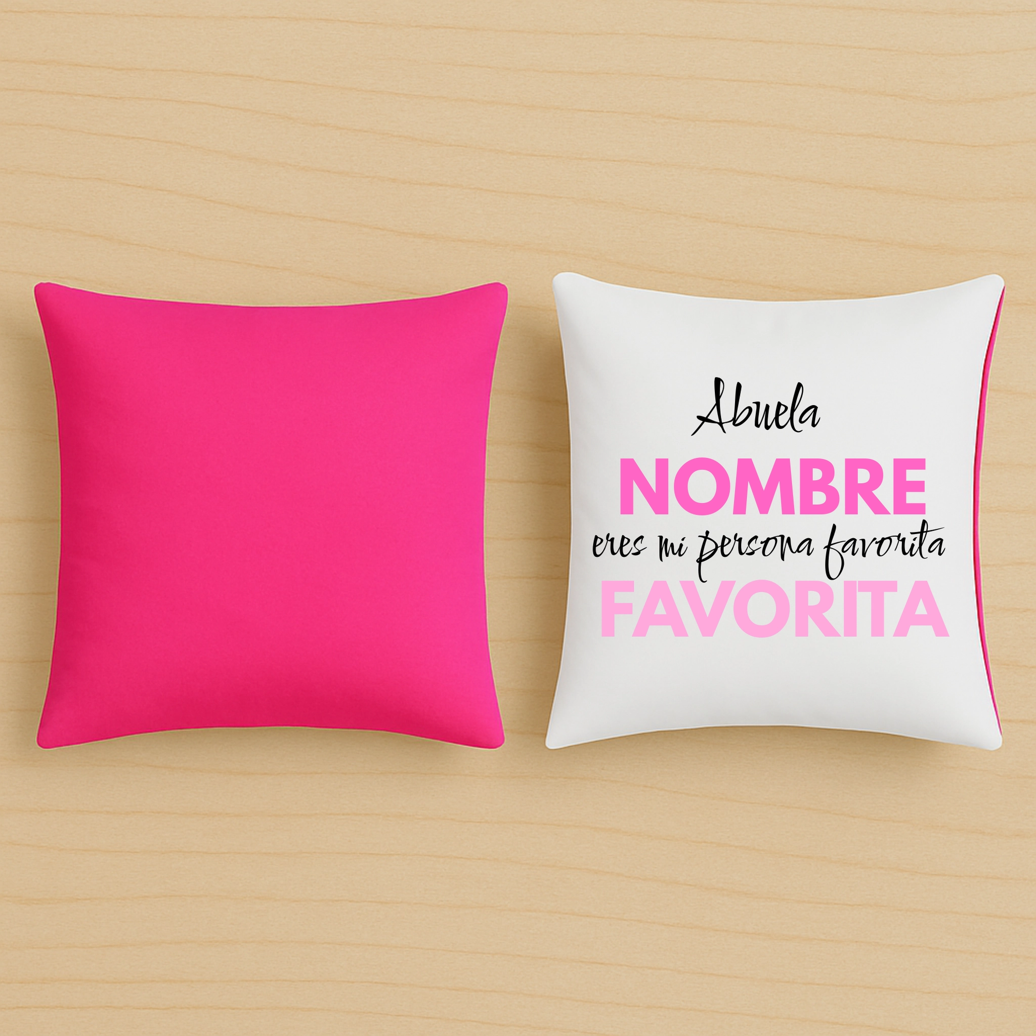 cojin rosa abuela + nombre persona favorita