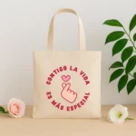 Bolsa de asa "Contigo la vida"