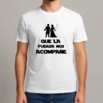 camiseta blanca hombre "que la fuerza nos acompañe"