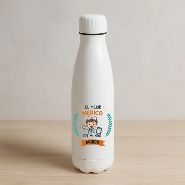 botella la vida es mejor con medicos