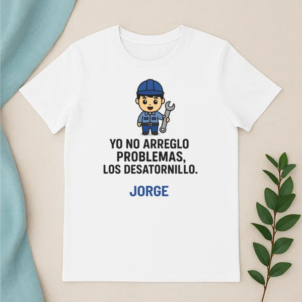 Camiseta personalizada para mecánico con nombre