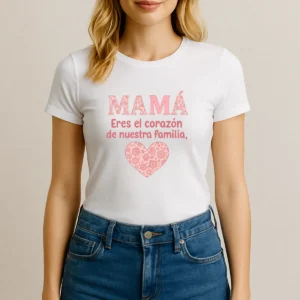 Camiseta original mama eres el corazón de esta familia