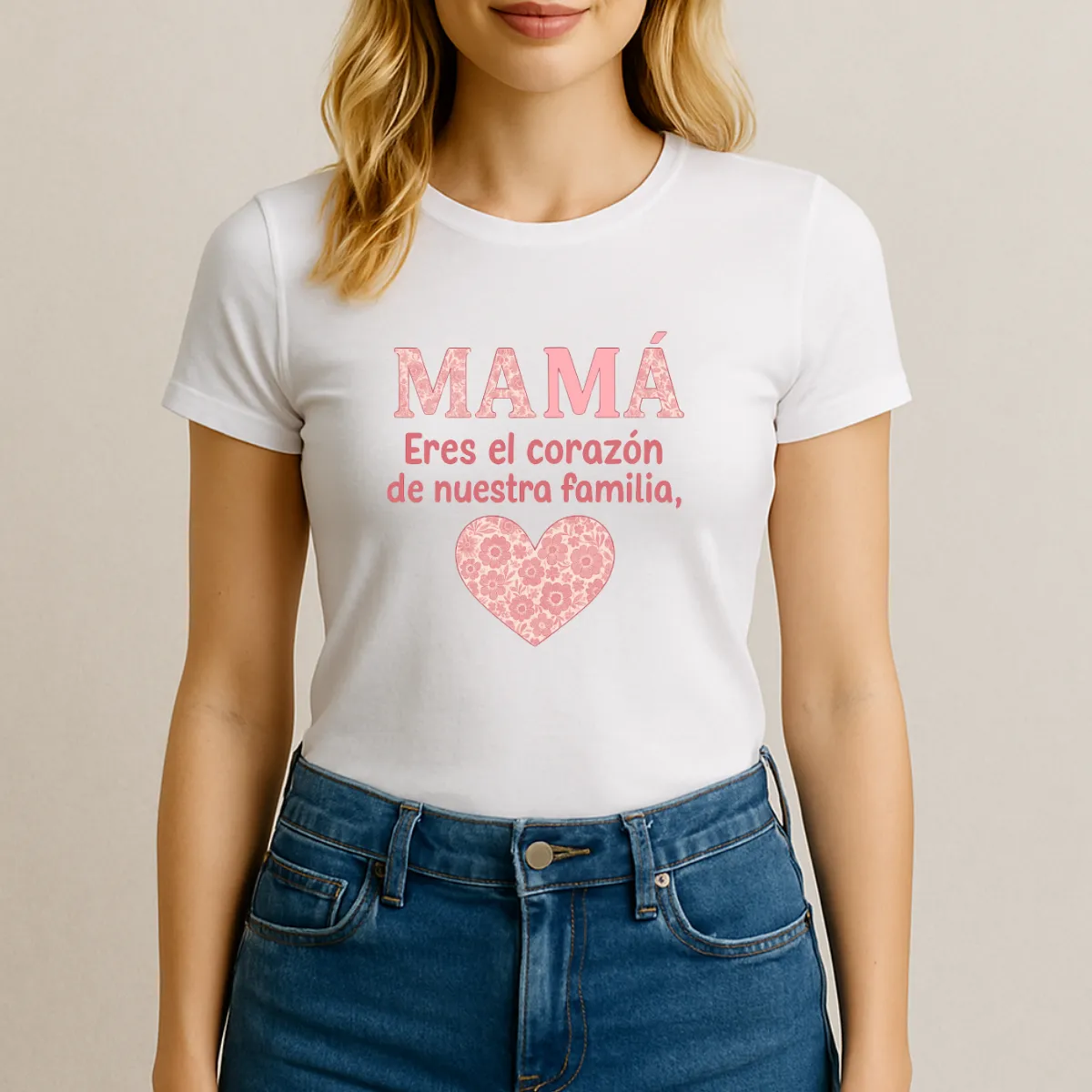 Camiseta original mama eres el corazón de esta familia