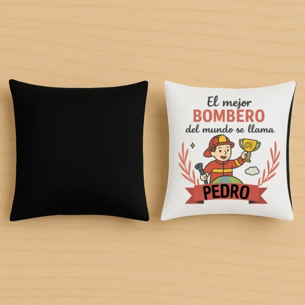 Cojín personalizado el mejor bombero del mundo