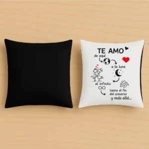 cojín negro te amo de aqui a la luna negro