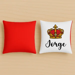 cojin rojo corona hombre