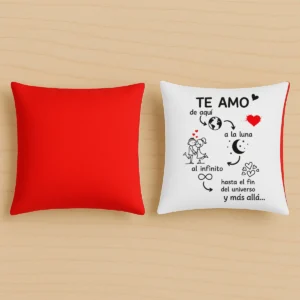 Cojin rojo te amo de aqui a la luna