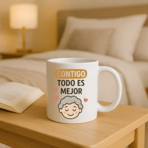taza abuela contigo todo es mejor