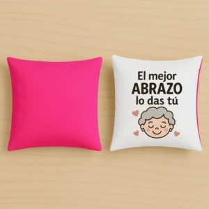 Cojín rosa el mejor abrazo lo das tú