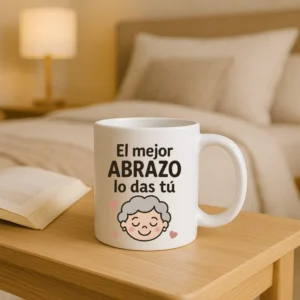 taza blanca el mejor abrazo lo da tu
