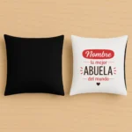 Cojín negro nombre la mejor abuela del mundo