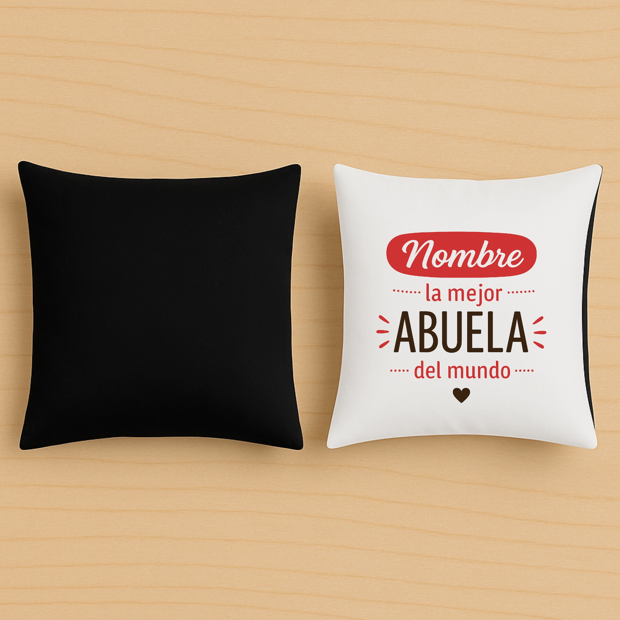 Cojín negro nombre la mejor abuela del mundo