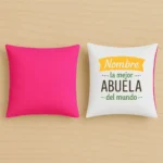 Cojín rosa nombre la mejor abuela del mundo