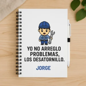 Libreta personalizada para mecánico +nombre