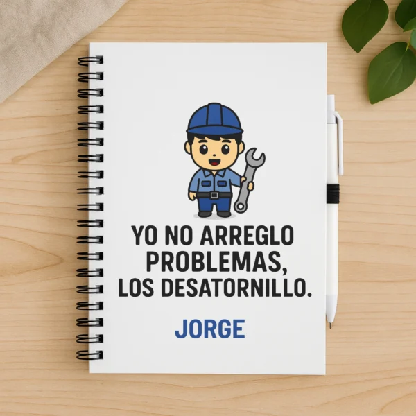 Libreta personalizada para mecánico +nombre