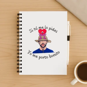 Libreta "Yo me porto bonito" Bad Bunny.