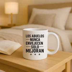 taza blanca los abuelos nunca envejencen