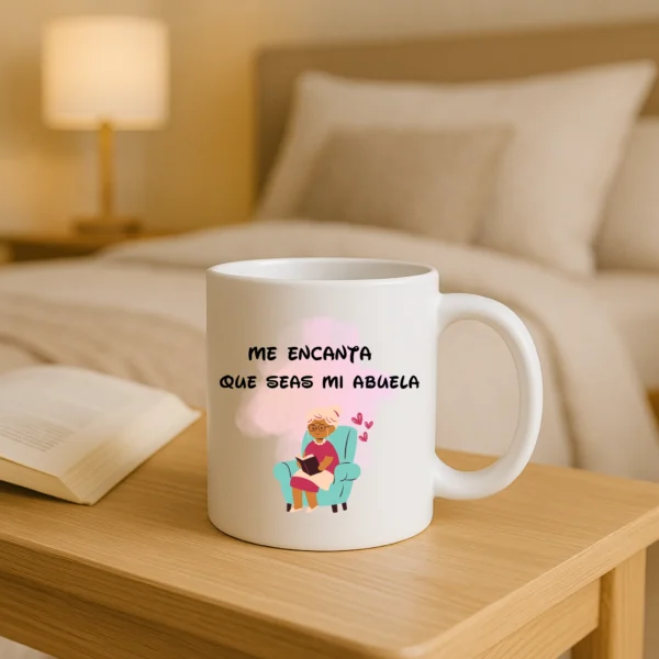 taza blanca me encanta que seas mi abuela taza
