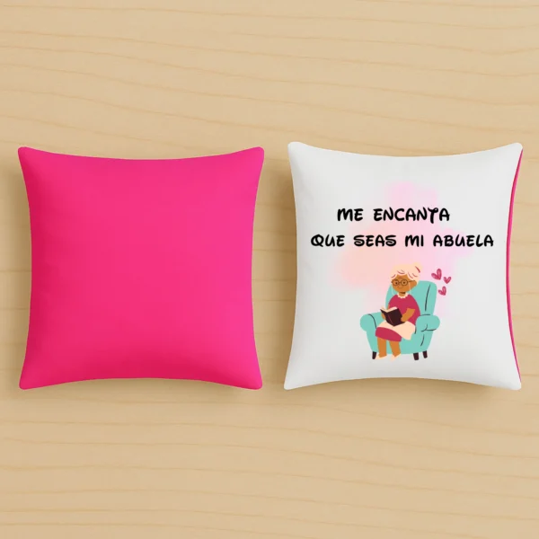 Cojín rosa me encanta que seas mi abuela