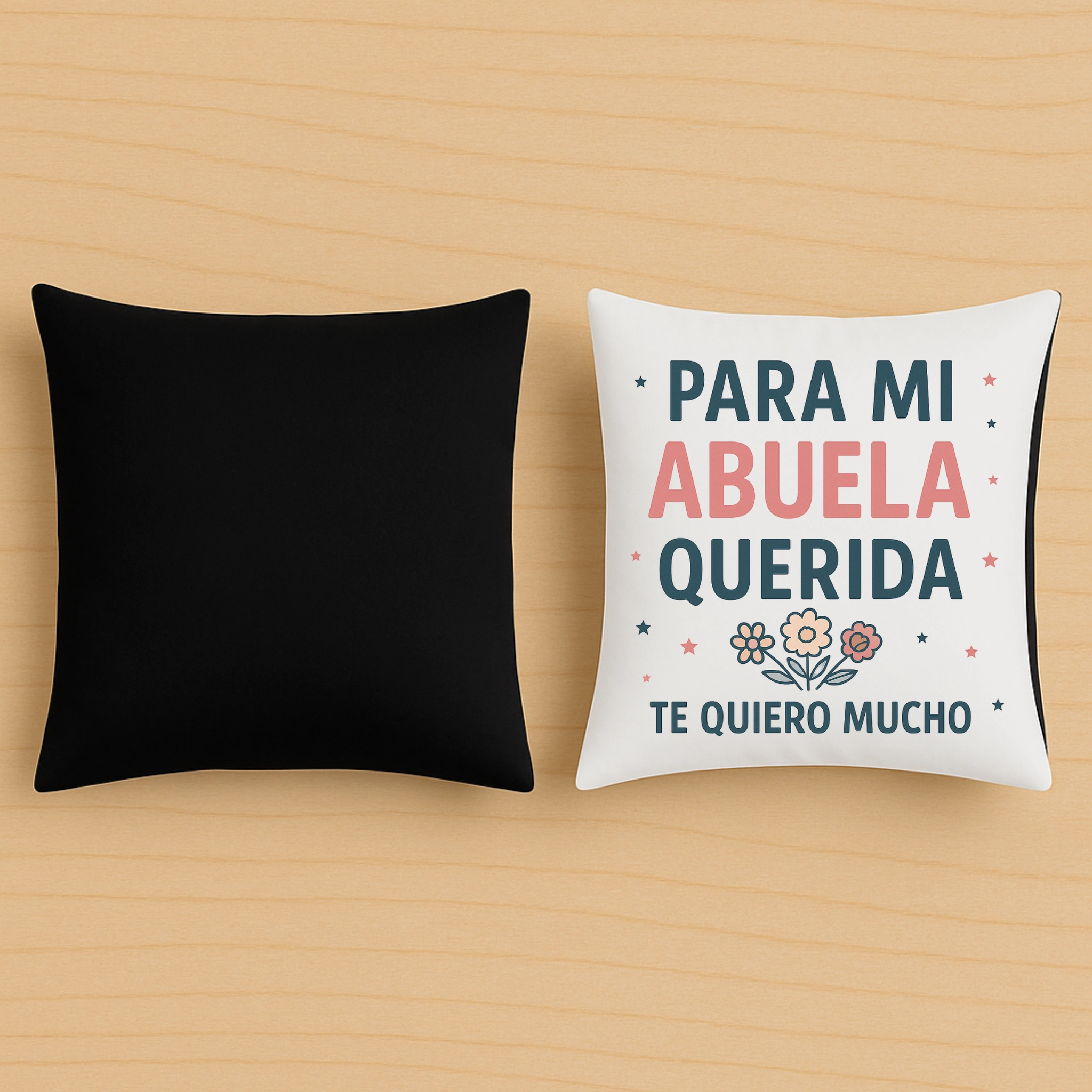 Cojín negro para mi abuela querida, te quiero mucho