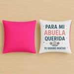 Cojín rosa para mi abuela querida, te quiero mucho