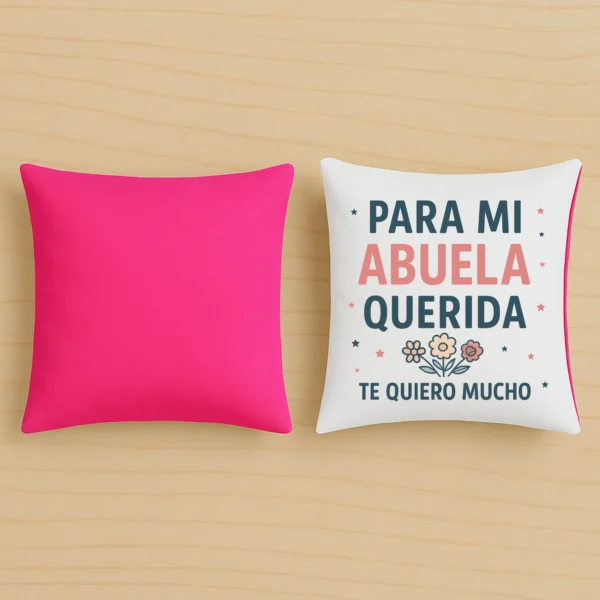 Cojín rosa para mi abuela querida, te quiero mucho