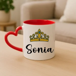 Taza corona reina y nombre