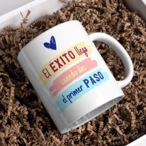 taza blanca "el exito llega"