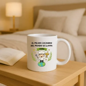 Taza personalizable para el mejor cocinero del mundo +nombre