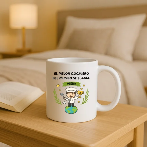 Taza personalizable para el mejor cocinero del mundo +nombre