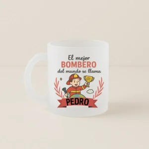 Taza personalizada esmerilada el mejor bombero del mundo