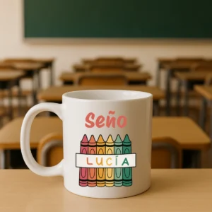 taza blanca seño +nombre