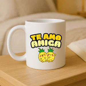 taza blanca te amo amiga