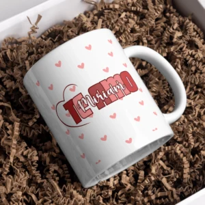 taza te amo + nombre