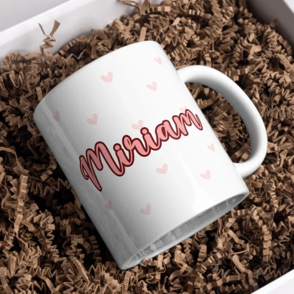 taza corazones personalizable
