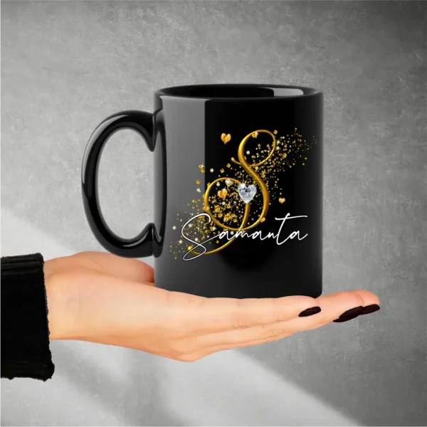 taza negra personalizable