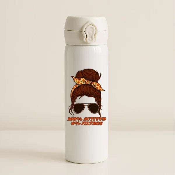 botella blanca 100%actitud 0%filtros