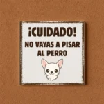 AZULEJO CUIDADO NO PISES AL PERRO