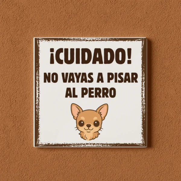 AZULEJO CUIDADO NO VAYAS A PISAR EL PERRO