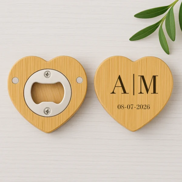 abridor corazon boda iniciales