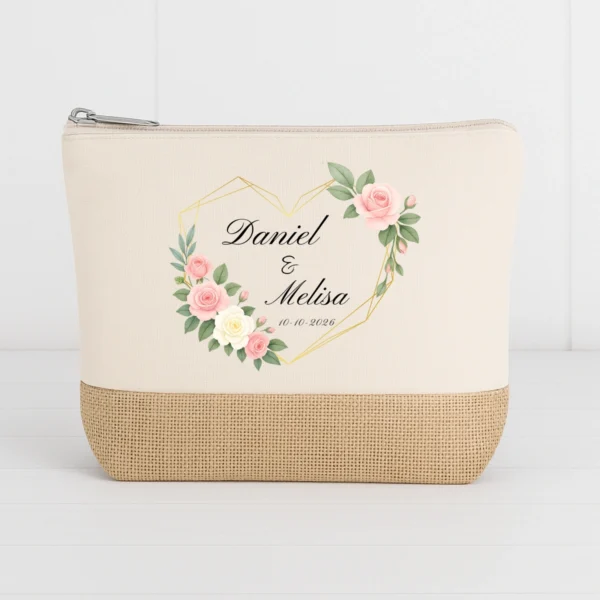 1. Neceser personalizado boda beige