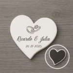 Imán corazón blanco boda | Elegance