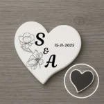 Imán corazón blanco boda | Tulipan
